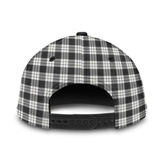 MacFarlane Black White Ancient Tartan Plaid Classic Cap