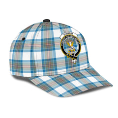 Stewart Muted Blue Tartan Crest Classic Cap