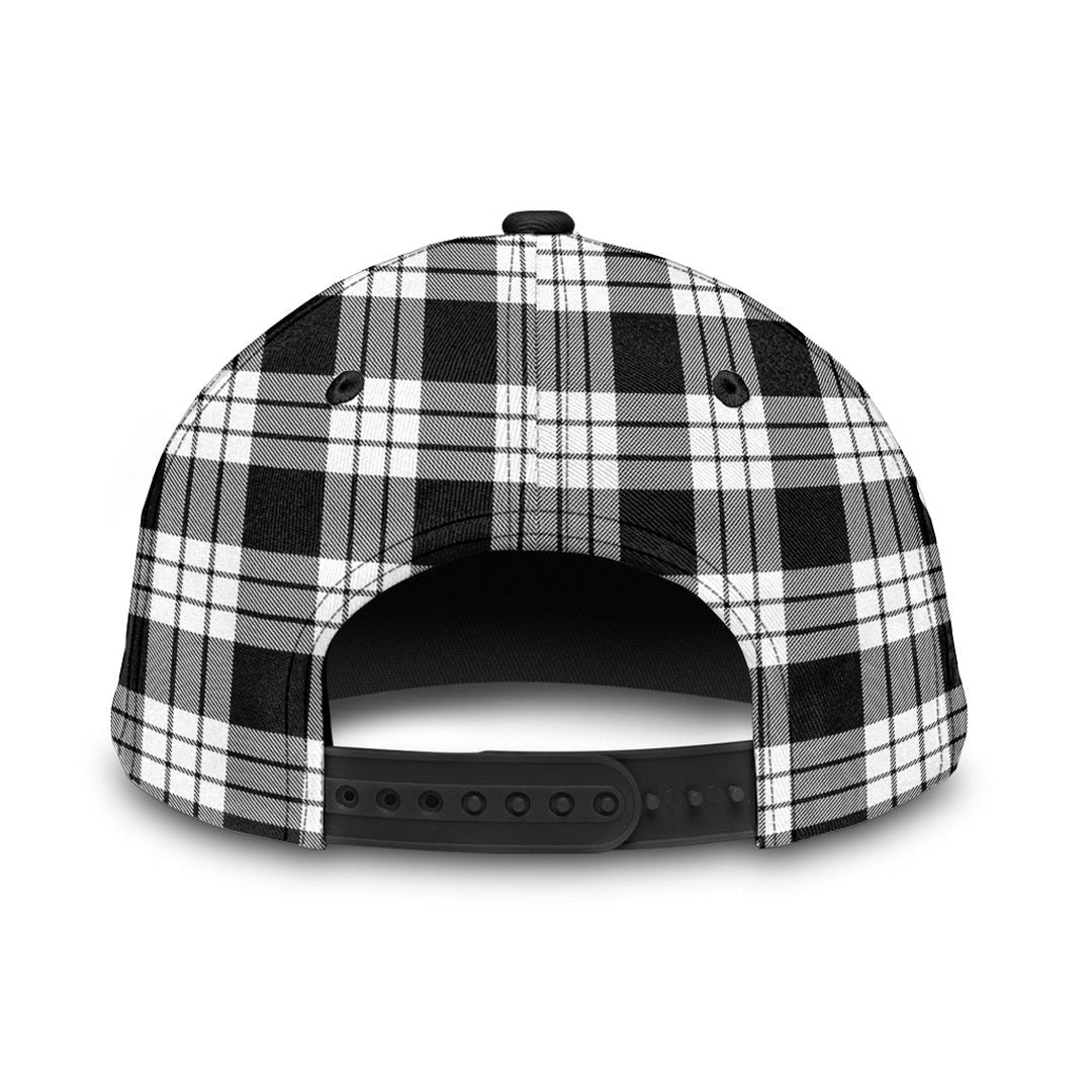 MacFarlane Black White Tartan Crest Classic Cap