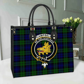 Campbell Modern Tartan Crest Leather Bag