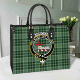 MacDonald Lord of the Isles Hunting Tartan Crest Leather Bag