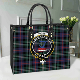 Rose Hunting Modern Tartan Crest Leather Bag