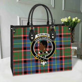 Stirling & Bannockburn District Tartan Crest Leather Bag