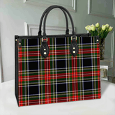 Stewart Black Tartan Leather Bag