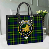Campbell of Breadalbane Modern Tartan Crest Leather Bag