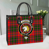Stewart of Appin Modern Tartan Crest Leather Bag