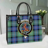 Sutherland Old Ancient Tartan Crest Leather Bag