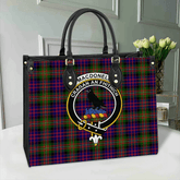 MacDonnell of Glengarry Modern Tartan Crest Leather Bag
