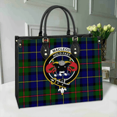 MacLeod of Harris Modern Tartan Crest Leather Bag