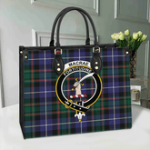 MacRae Hunting Modern Tartan Crest Leather Bag