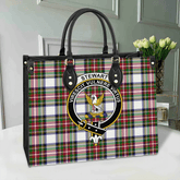 Stewart Dress Modern Tartan Crest Leather Bag