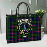 Morrison Modern Tartan Crest Leather Bag