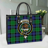 Graham of Menteith Modern Tartan Crest Leather Bag
