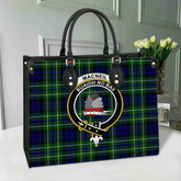 MacNeil of Colonsay Modern Tartan Crest Leather Bag