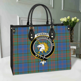 Stewart of Appin Hunting Ancient Tartan Crest Leather Bag