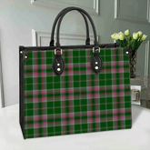 Gray Hunting Tartan Leather Bag