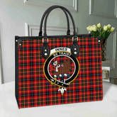 Innes Modern Tartan Crest Leather Bag