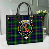 Sutherland Modern Tartan Crest Leather Bag