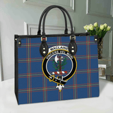 MacLaine of Loch Buie Tartan Crest Leather Bag