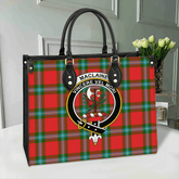 MacLaine of Loch Buie Hunting Ancient Tartan Crest Leather Bag
