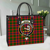 Skene Modern Tartan Crest Leather Bag