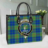 Barclay Hunting Ancient Tartan Crest Leather Bag