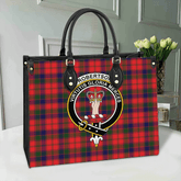 Robertson Modern Tartan Crest Leather Bag
