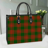 Menzies Green Modern Tartan Leather Bag
