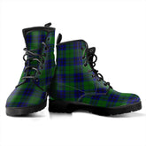 Keith Modern Tartan Plaid Leather Boots
