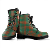 Menzies Green Ancient Tartan Plaid Leather Boots