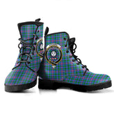 Pitcairn Hunting Tartan Crest Leather Boots