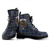 Baird Modern Tartan Crest Leather Boots