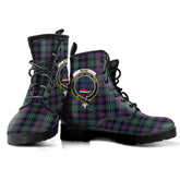 Rose Hunting Modern Tartan Crest Leather Boots