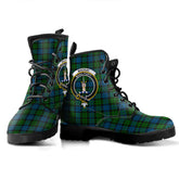 MacKay Modern Tartan Crest Leather Boots