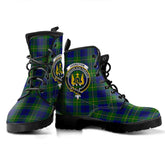 Johnston Modern Tartan Crest Leather Boots