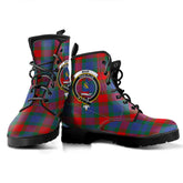 Mar Tartan Crest Leather Boots