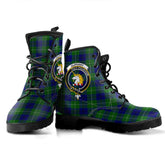 Oliphant Modern Tartan Crest Leather Boots