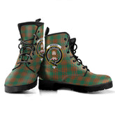 Menzies Green Ancient Tartan Crest Leather Boots