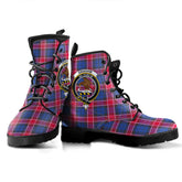 Graham of Menteith Red Tartan Crest Leather Boots