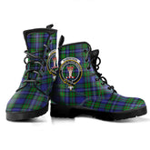 Robertson Hunting Modern Tartan Crest Leather Boots