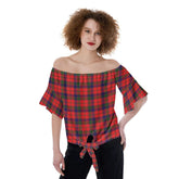 Robertson Modern Tartan Plaid Off-Shoulder Blouse
