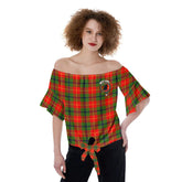 Turnbull Dress Tartan Crest Off-Shoulder Blouse