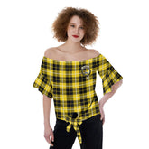Barclay Dress Modern Tartan Crest Off-Shoulder Blouse
