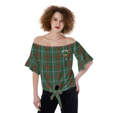 Gayre Tartan Crest Off-Shoulder Blouse