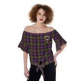 MacDonald Modern Tartan Crest Off-Shoulder Blouse