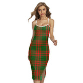 Menzies Green Modern Tartan Plaid Back Cross Cami Dress