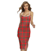 MacBean Modern Tartan Plaid Back Cross Cami Dress