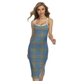 Stewart of Appin Hunting Ancient Tartan Plaid Back Cross Cami Dress