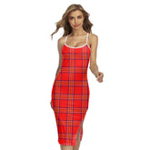 Burnett Modern Tartan Plaid Back Cross Cami Dress