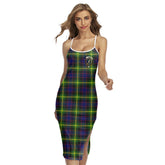 Watson Modern Tartan Crest Back Cross Cami Dress